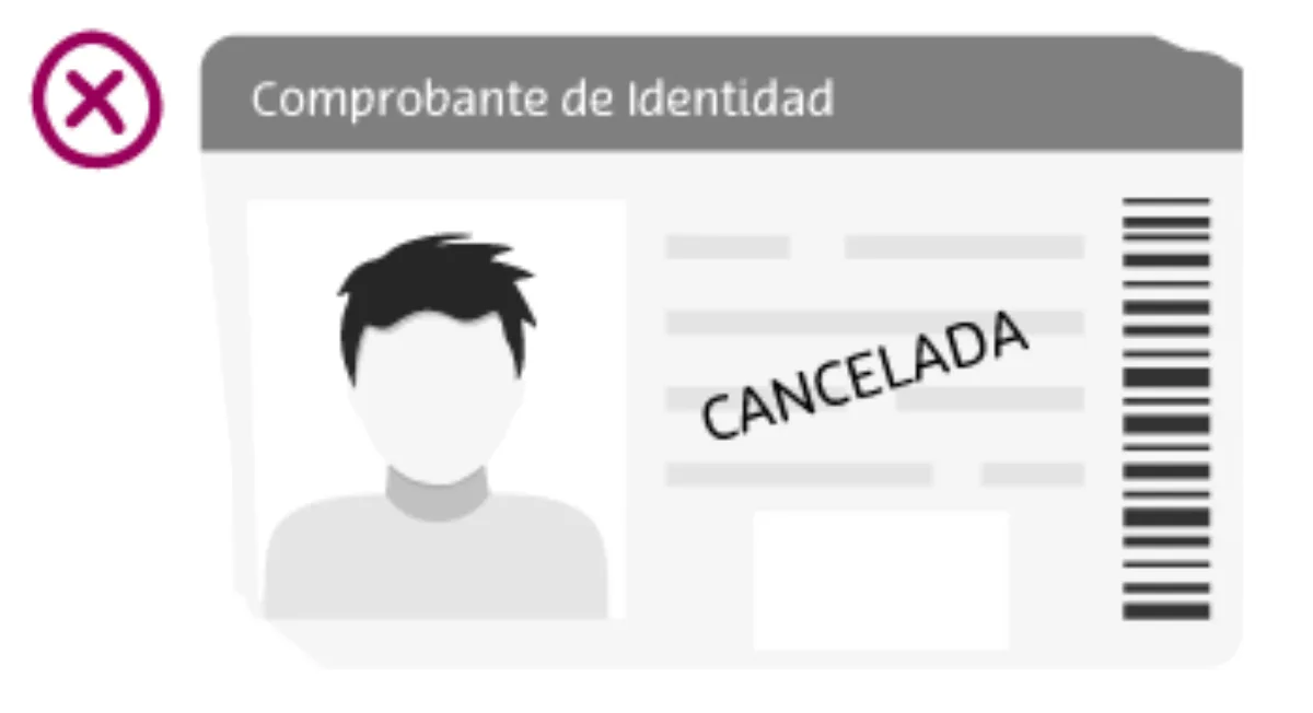 Ejemplo de documento rechazado que su guía señala como no válido