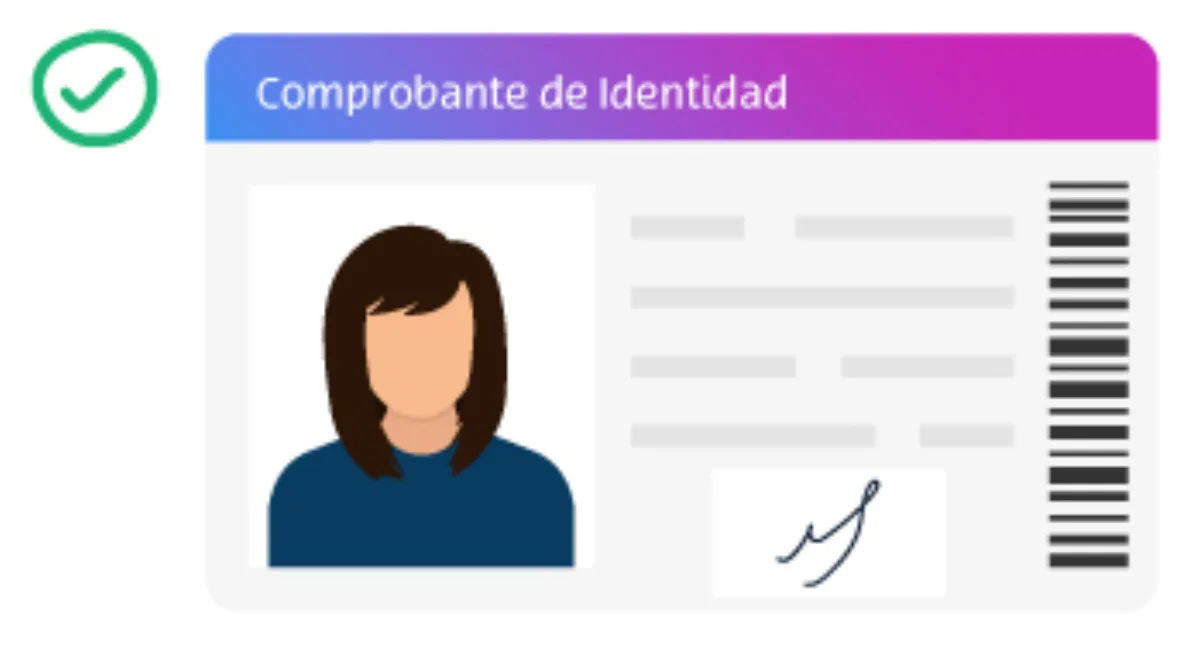 Ejemplo de documento de identidad presentado como aceptado.